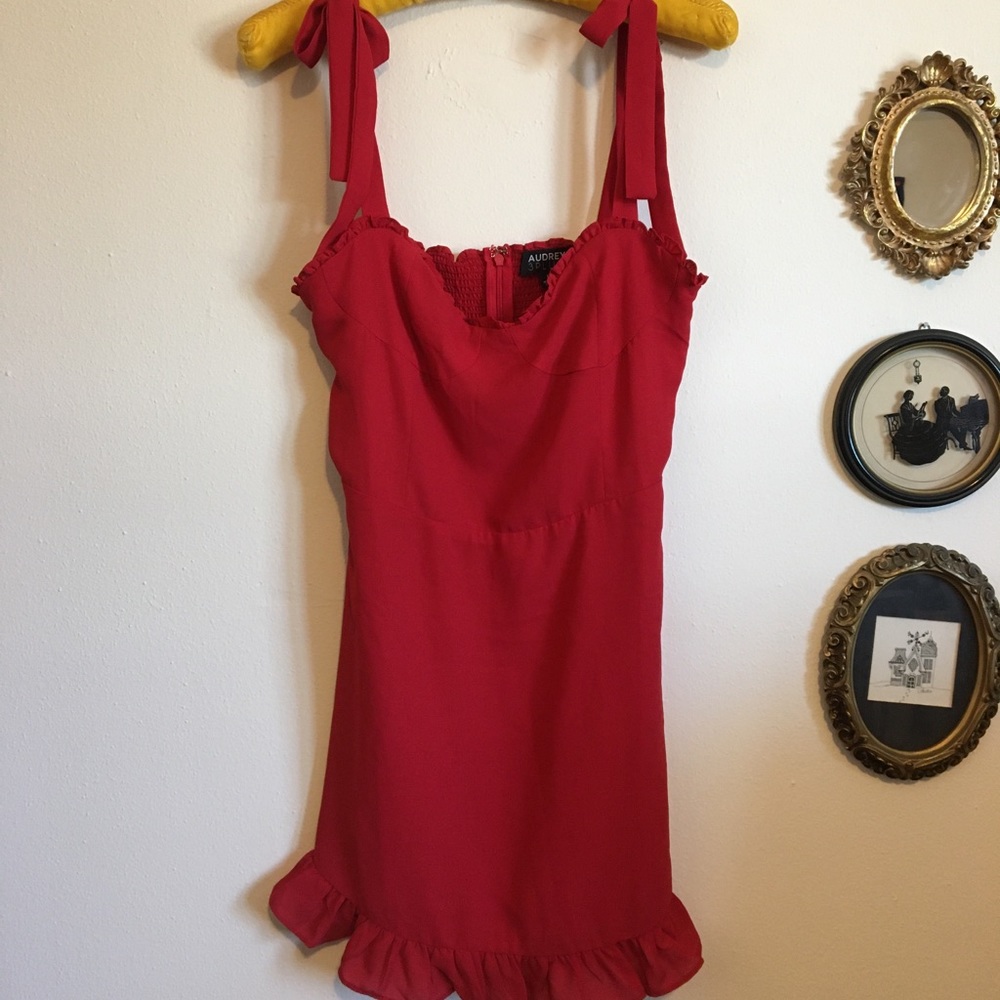 Red Sweetheart Ruffle Dress